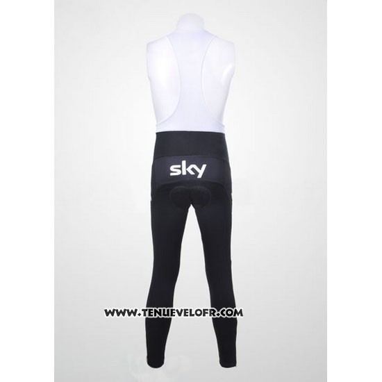 2011 Maillot Ciclismo Sky Noir et Azur Manches Longues et Cuissard